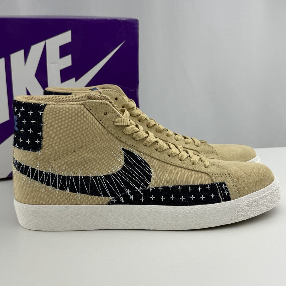 Nike SB Zoom Blazer Mid PRM Sashiko Sesame Mystic Navy CT0715-200 Size 11.5 - Picture 2 of 11